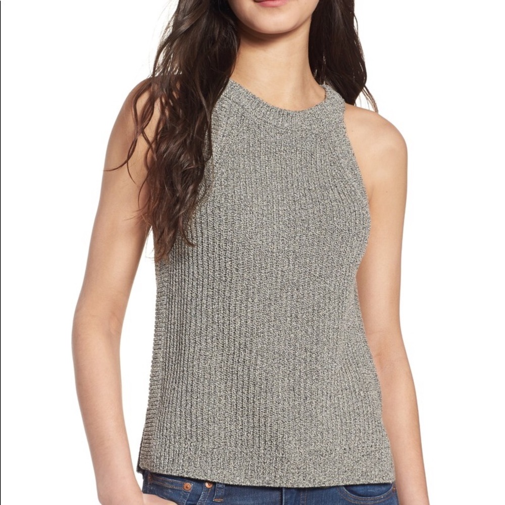 Madewell Valley Sweater Tank Marled Coal